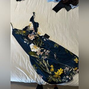 Floral Midi Dress in Navy